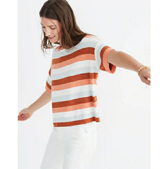 Madewell Tops - Madewell Boxy Sweater Tee in Maggie Stripe Top